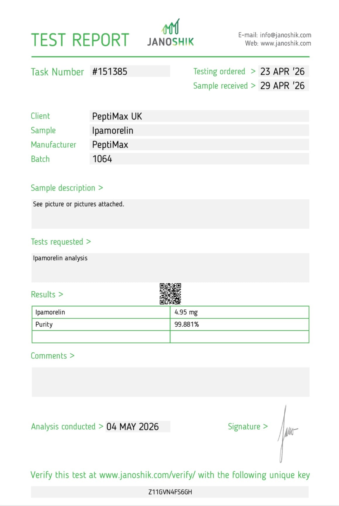 IPAMORELIN - Research Grade